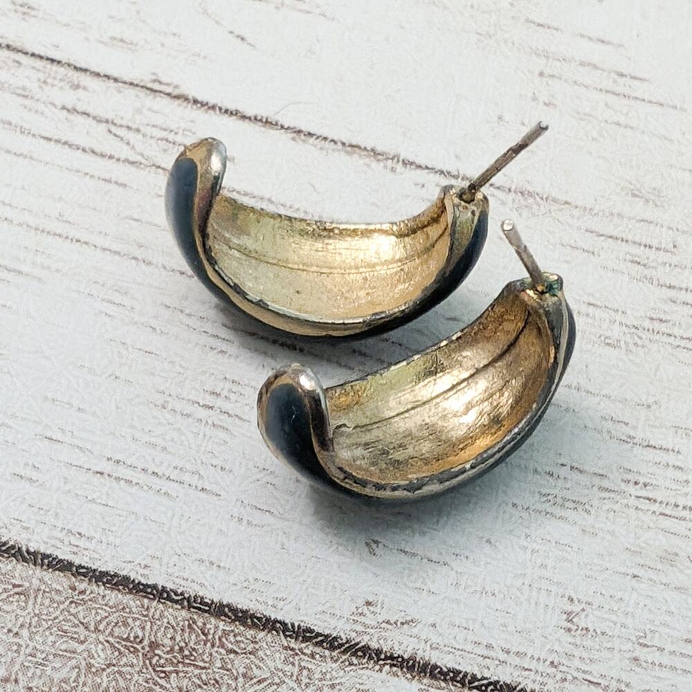 Vintage Earrings For Pierced Ears Dark Teal - Repair Needed - Picture 2 of 6